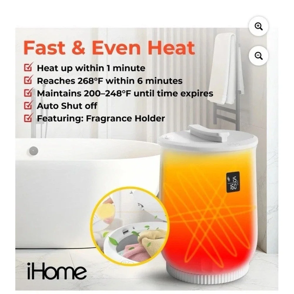 Luxury Spa iHome 20L Towel Warmer Bucket Heater Aromatherapy Large Bathroom 19
